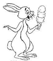 A coloring page of winnie the pooh - rabbit